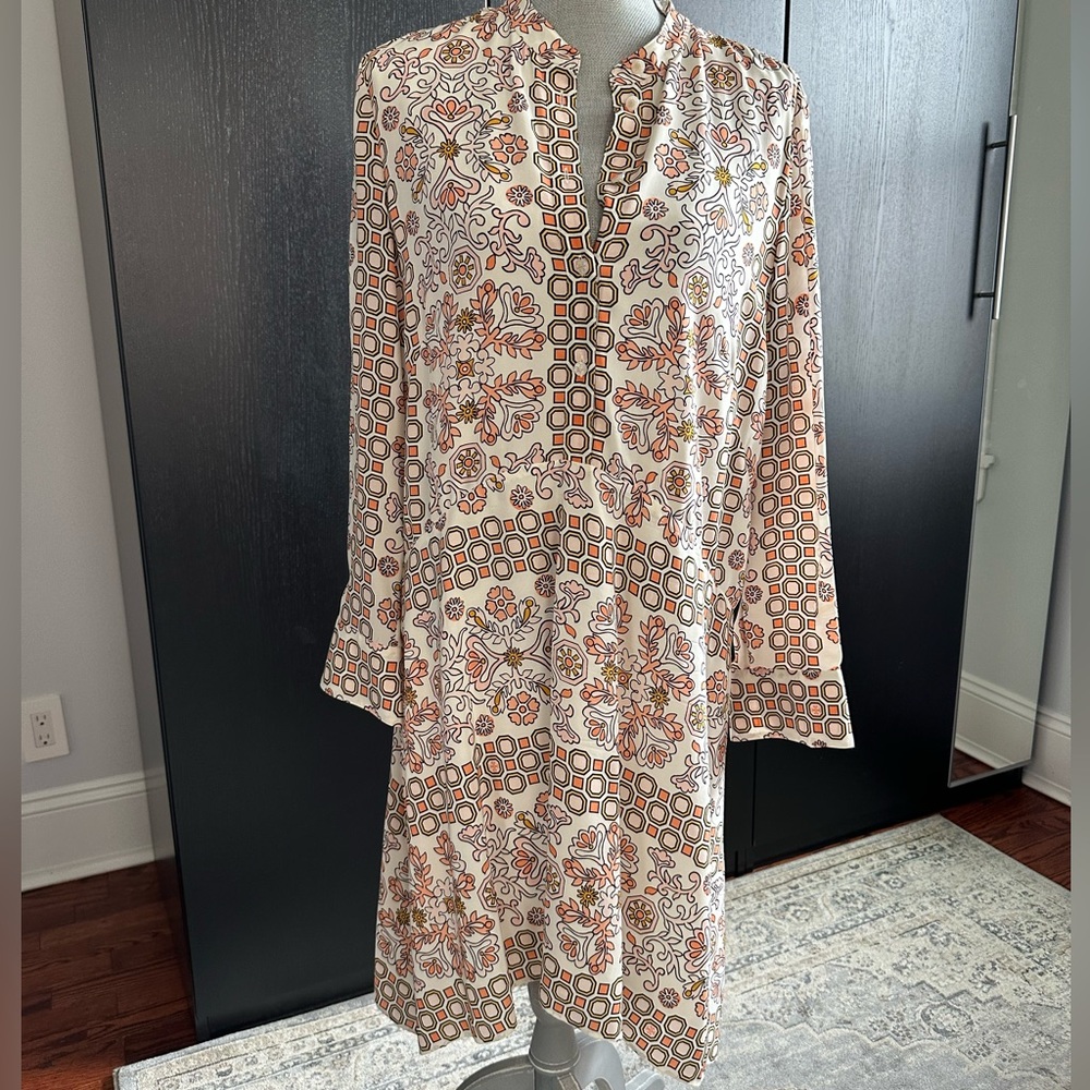 Tory Burch Cream Bell Sleeve V-Neck Sundress